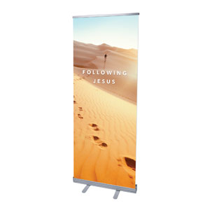 Following Jesus Sand Dunes 2'7" x 6'7"  Vinyl Banner