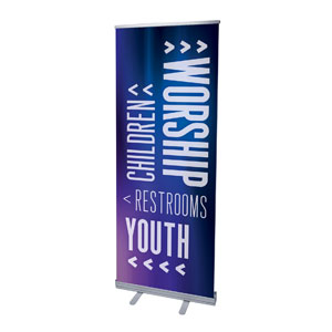 Aurora Lights Directional 2'7" x 6'7"  Vinyl Banner