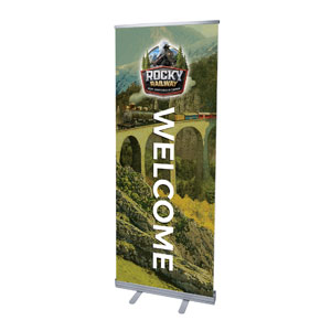 Rocky Railway Welcome 2'7" x 6'7"  Vinyl Banner