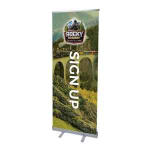 Rocky Railway Sign Up 2'7" x 6'7"  Vinyl Banner