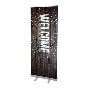 Dark Wood Easter At Welcome 2'7" x 6'7"  Vinyl Banner