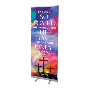 No Greater Love Scripture 2'7" x 6'7"  Vinyl Banner