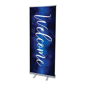 Celebrate Christmas Blue Sparkle Welcome 2'7" x 6'7"  Vinyl Banner