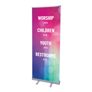 Colorful Lights Directional 2'7" x 6'7"  Vinyl Banner