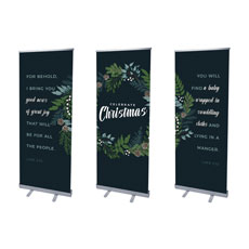 Christmas Floral Wreath Triptych 