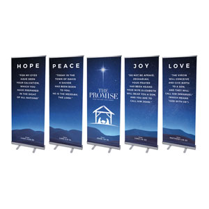 The Promise Manger Set 2'7" x 6'7"  Vinyl Banner