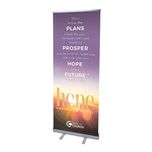 BTCS Hope Happens Here Scripture 2'7" x 6'7"  Vinyl Banner