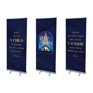 Hope Is Born Nativity Triptych 2'7" x 6'7"  Vinyl Banner