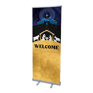 Nativity Begins with Christ 2'7" x 6'7"  Vinyl Banner