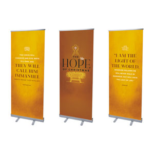 Hope of Christmas Manger Triptych 2'7" x 6'7"  Vinyl Banner