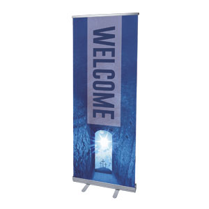 He Is Risen Stairs 2'7" x 6'7"  Vinyl Banner