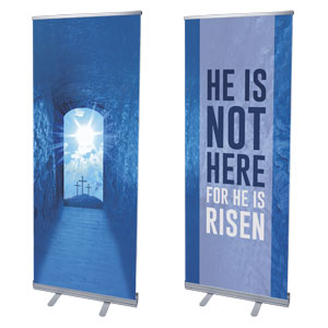 He Is Risen Stairs Pair 2'7" x 6'7"  Vinyl Banner