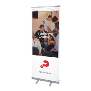 Alpha Starts with Christmas 2'7" x 6'7"  Vinyl Banner