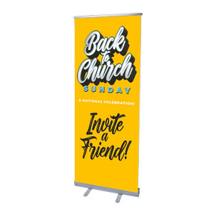 Back to Church Sunday Celebration Invite 2'7" x 6'7"  Vinyl Banner