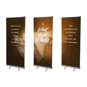 What Child Is This Triptych 2'7" x 6'7"  Vinyl Banner