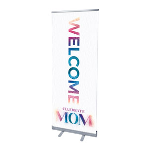 Celebrate Mom Powder 2'7" x 6'7"  Vinyl Banner