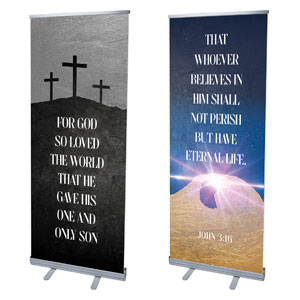 Good Friday Easter Sunday Pair 2'7" x 6'7"  Vinyl Banner