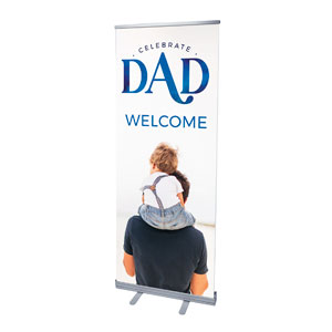 Celebrate Dad Son 2'7" x 6'7"  Vinyl Banner