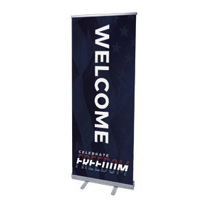 Celebrate Freedom Stripes 2'7" x 6'7"  Vinyl Banner