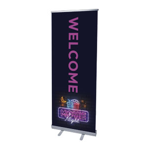 Neon Movie Night 2'7" x 6'7"  Vinyl Banner