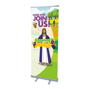 UMI Growing With Jesus 2'7" x 6'7"  Vinyl Banner