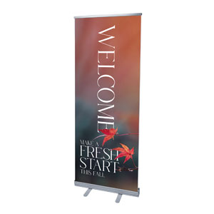 Fresh Start Red Leaves 2'7" x 6'7"  Vinyl Banner