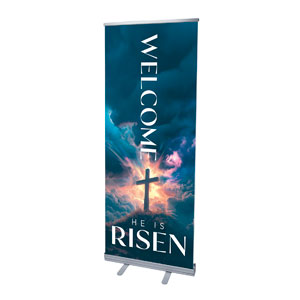 Easter He Is Risen 2'7" x 6'7"  Vinyl Banner