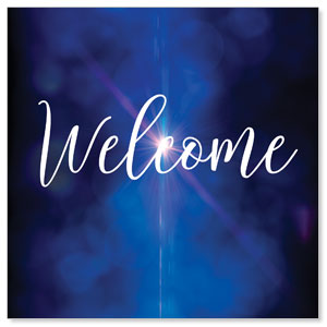 Celebrate Christmas Blue Sparkle Welcome StickUp