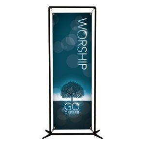 Deeper Roots Worship Vertical 2' x 6' Banner