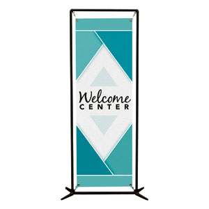 Welcome Diamond Blue 2' x 6' Banner