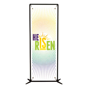 He Is Risen Dots 2' x 6' Banner