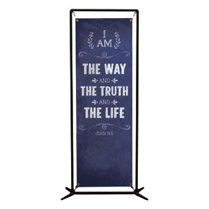 Chalkboard Art Blue 2' x 6' Banner