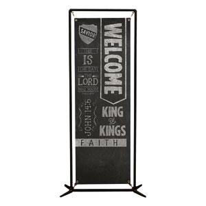 Chalkboard Art Welcome 2' x 6' Banner