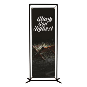 Glory God Manger 2' x 6' Banner