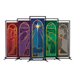 Jewel Tone Nativity Set 2' x 6' Banner