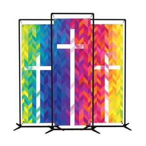 Bright Chevron Crosses 2' x 6' Banner