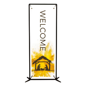 Gold Powder Creche Welcome 2' x 6' Banner