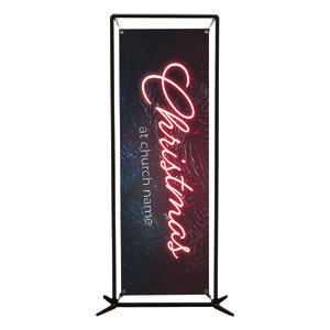 Neon Christmas 2' x 6' Banner