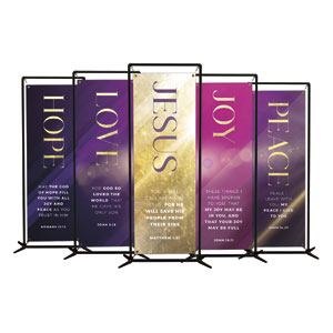 Jesus Light of the World Set 2' x 6' Banner