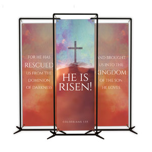 Watercolor Cross Triptych 2' x 6' Banner