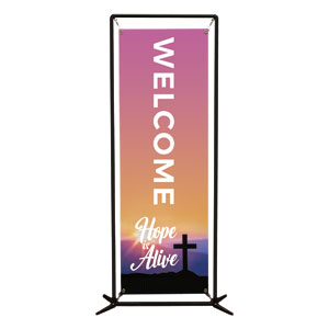 Hope Is Alive Sunrise Cross 2' x 6' Banner