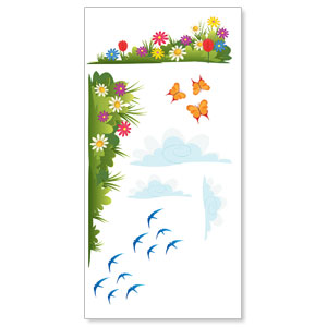 Bright Meadow Wall Set 1 StickUp