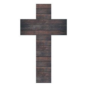 Dark Wood Cross StickUp