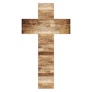 Light Wood Cross StickUp