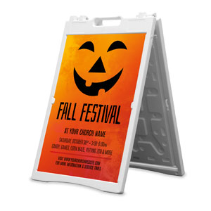 Orange Fall Festival 2' x 3' Street Sign Banners