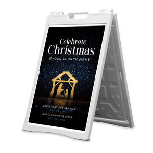 Celebrate Christmas Manger 2' x 3' Street Sign Banners