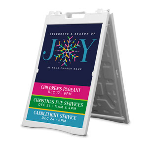 Joy Snowflake 2' x 3' Street Sign Banners