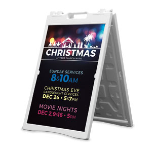 Christmas Bokeh Nativity 2' x 3' Street Sign Banners