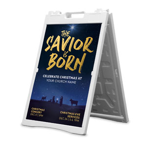 Savior is Born Star 2' x 3' Street Sign Banners