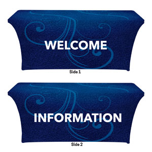 Flourish Welcome Information Stretch Table Covers